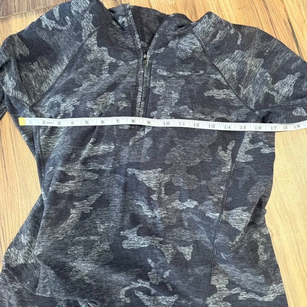 Lululemon Warm Stabilizer 1/2 Zip Hoodie Incognito Camo HTR Black